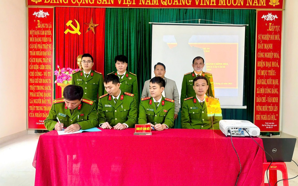 Công an xã Nhôn Mai tổ chức Hội nghị tổng kết cải cách hành chính năm 2025