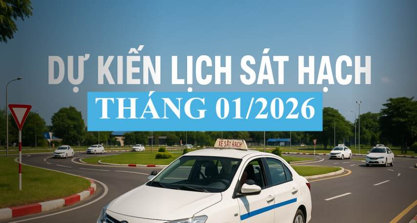 Thông báo dự kiến lịch sát hạch lái xe tháng 01/2026