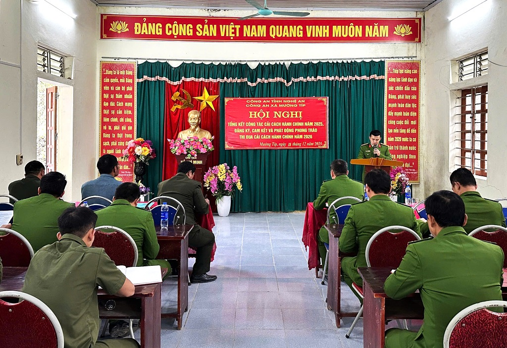 Công an xã Mường Típ tổ chức Hội nghị tổng kết công tác CCHC năm 2025 và phát động phong trào thi đua CCHC năm 2026
