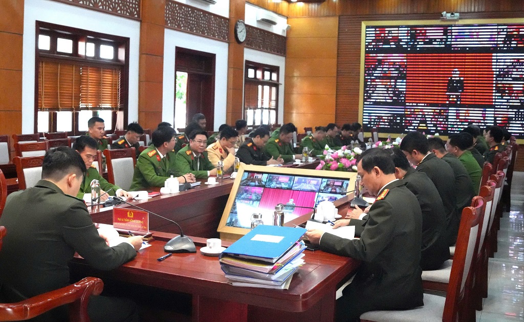 Toàn cảnh Hội thảo tại điểm cầu Công an Nghệ An