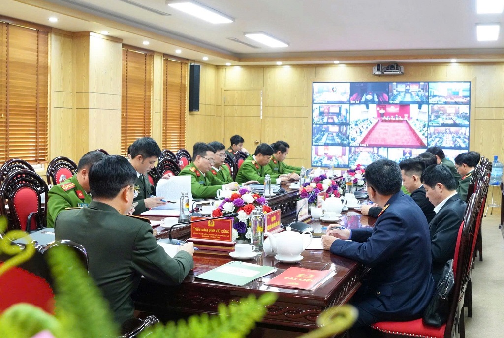 Tại điểm cầu Công an tỉnh Nghệ An