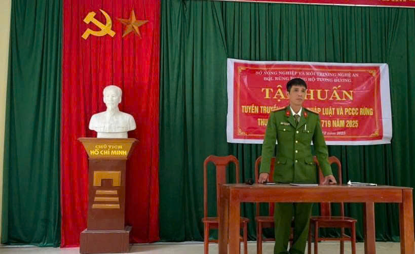 Công an xã Hữu Khuông tuyên truyền, ngăn chặn vi phạm pháp luật về bảo vệ động vật hoang dã, nguồn lợi thủy sản và PCCC rừng