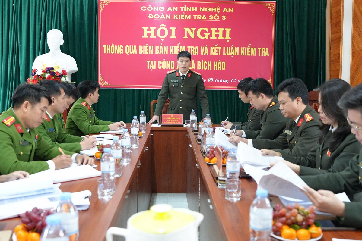 Đoàn kiểm tra số 3 Công an tỉnh kết luận tại Công an xã Bích Hào