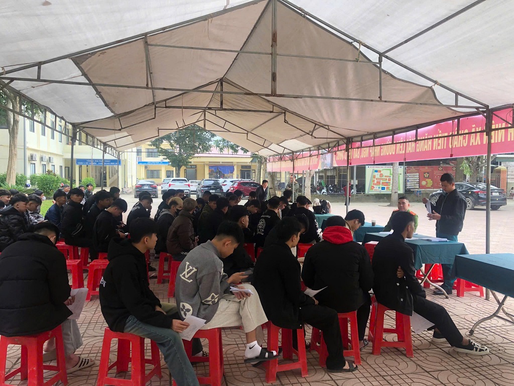 Xã Châu Tiến hoàn thành việc khám sức khỏe NVQS và nghĩa vụ tham gia Công an nhân dân năm 2026