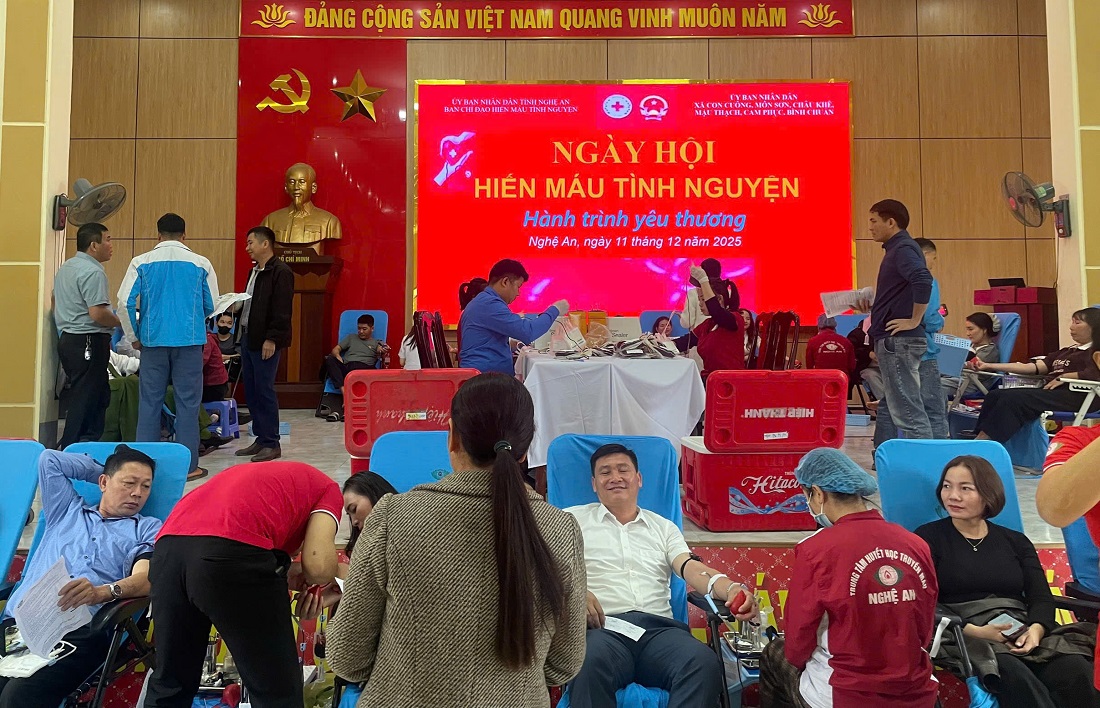 Ngày hội hiến máu thu hút đông đảo cán bộ, đảng viên và Nhân dân tham gia