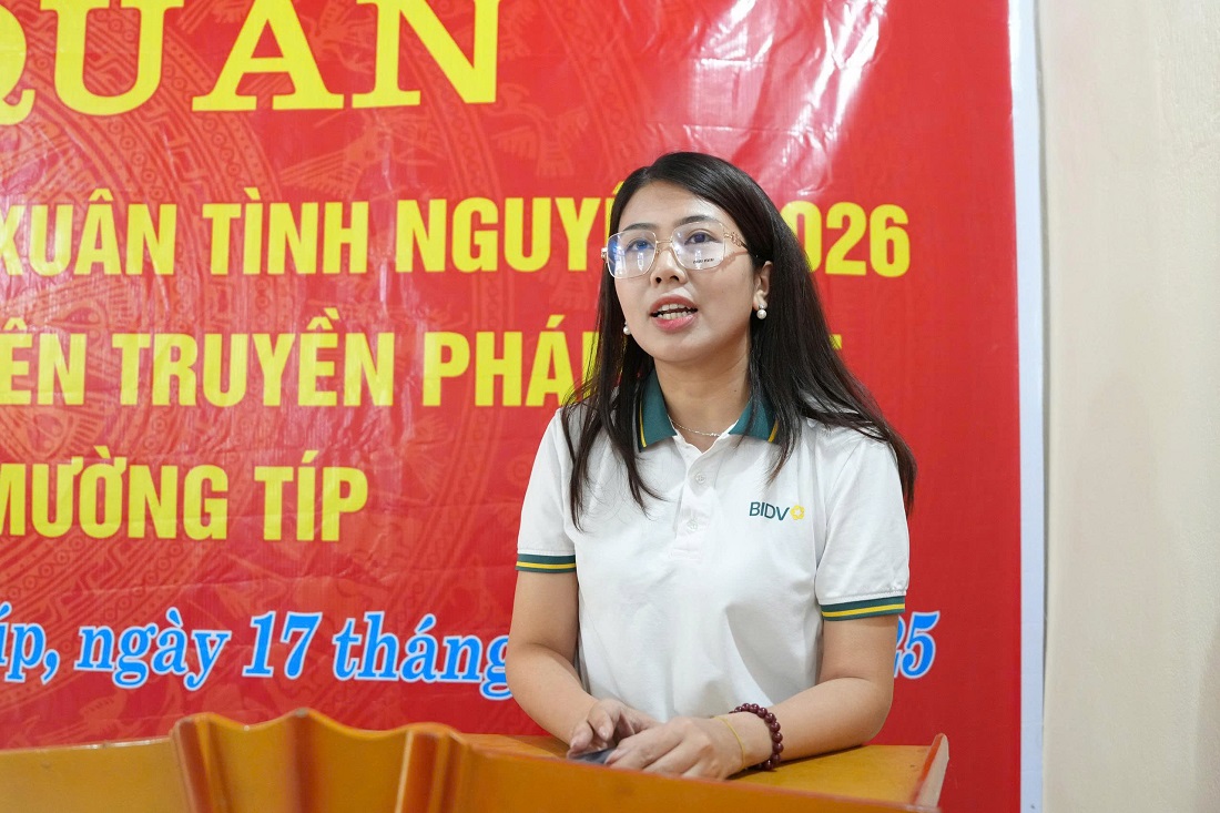 Đại diện Ngân hàng BIDV Nghệ An phát biểu tại chương trình
