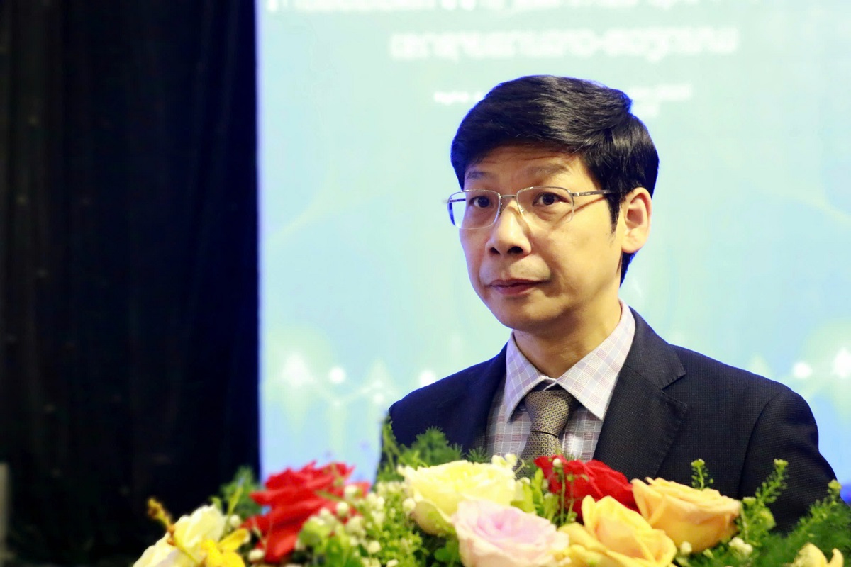 Đại tá Nguyễn Minh Hiếu, Phó Cục trưởng Cục Đối ngoại, Bộ Công an Việt Nam phát biểu khai mạc Hội nghị