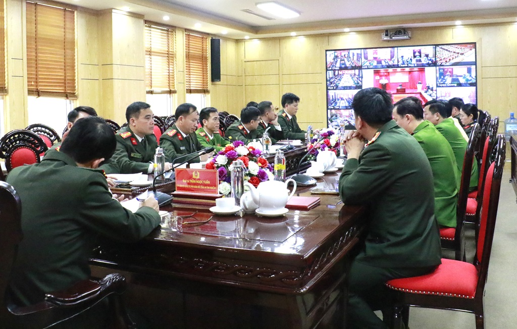 Toàn cảnh Hội nghị tại điểm cầu Công an tỉnh Nghệ An