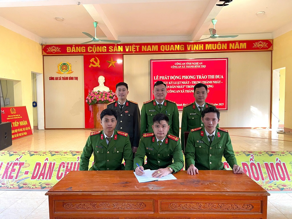 Công an xã Thành Bình Thọ phát động phong trào thi đua Ba nhất