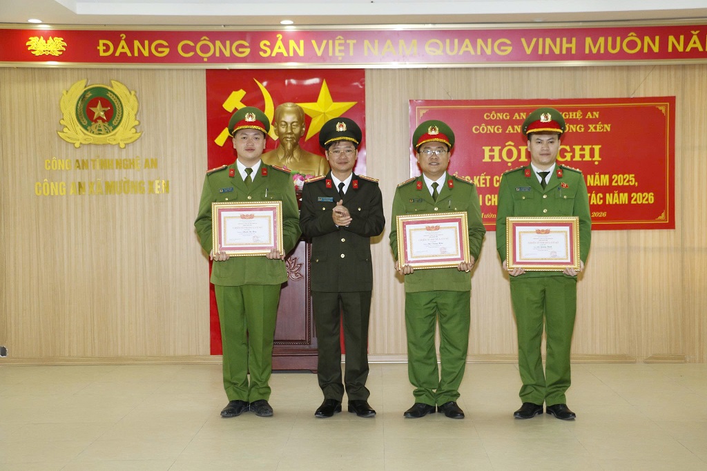 Công an xã Mường Xén triển khai chương trình công tác Công an năm 2026