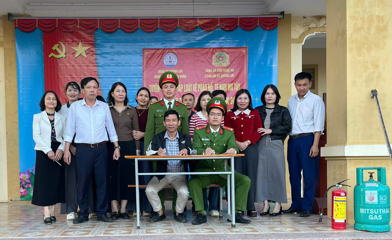 Công an xã Quỳnh Lưu tuyên truyền, phổ biến pháp luật