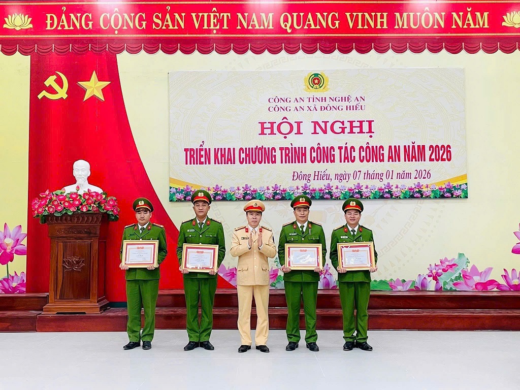 Công an xã Đông Hiếu triển khai chương trình công tác năm 2026