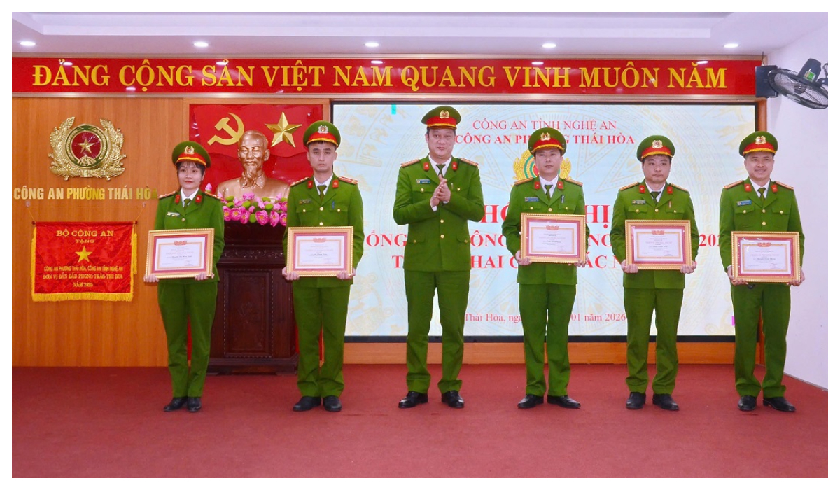 Công an phường Thái Hòa triển khai chương trình công tác năm 2026