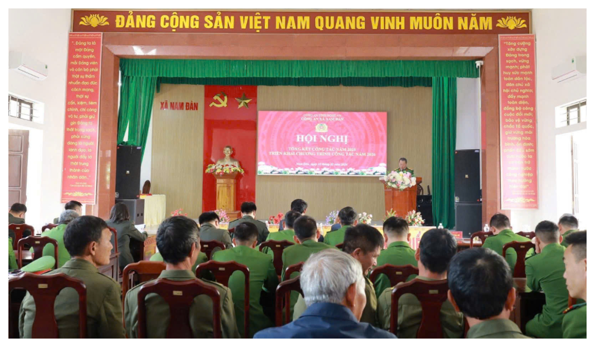Công an xã Nam Đàn triển khai chương trình công tác năm 2026