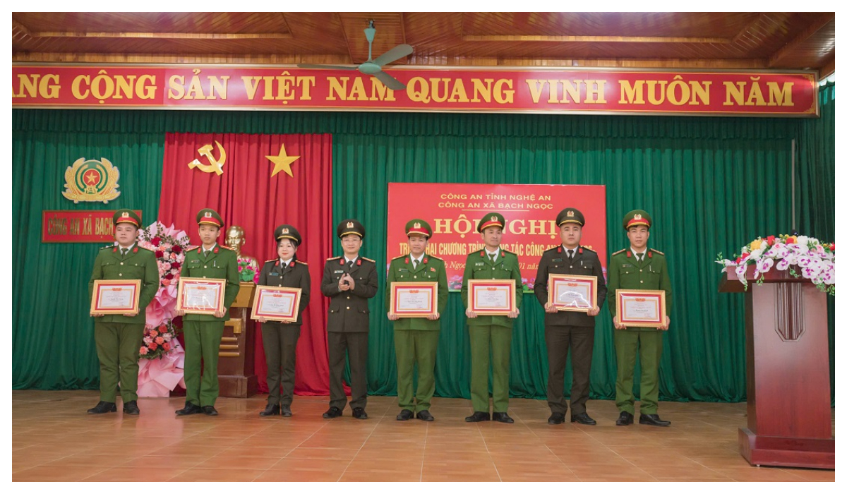 Công an xã Bạch Ngọc tổ chức Hội nghị triển khai chương trình công tác năm 2026