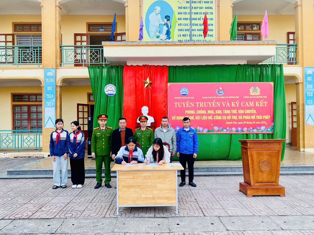 Tuyên truyền, ký cam kết phòng ngừa vi phạm pháp luật về pháo dịp Tết