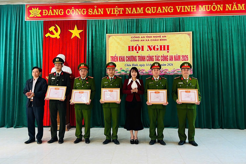 Công an xã Châu Bình triển khai công tác năm 2026