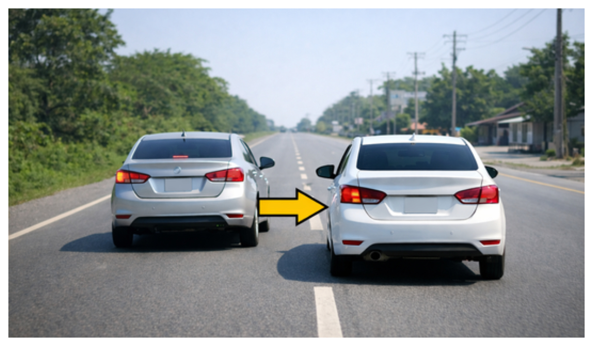 Xe trước có tín hiệu rẽ trái thì có được vượt về bên phải không?