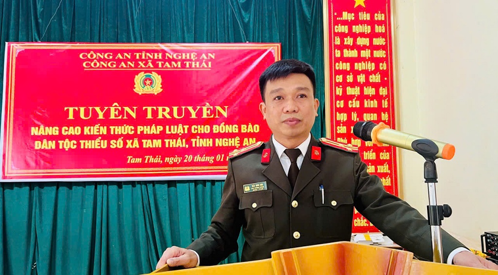 Công an xã Tam Thái tuyên truyền, giáo dục pháp luật