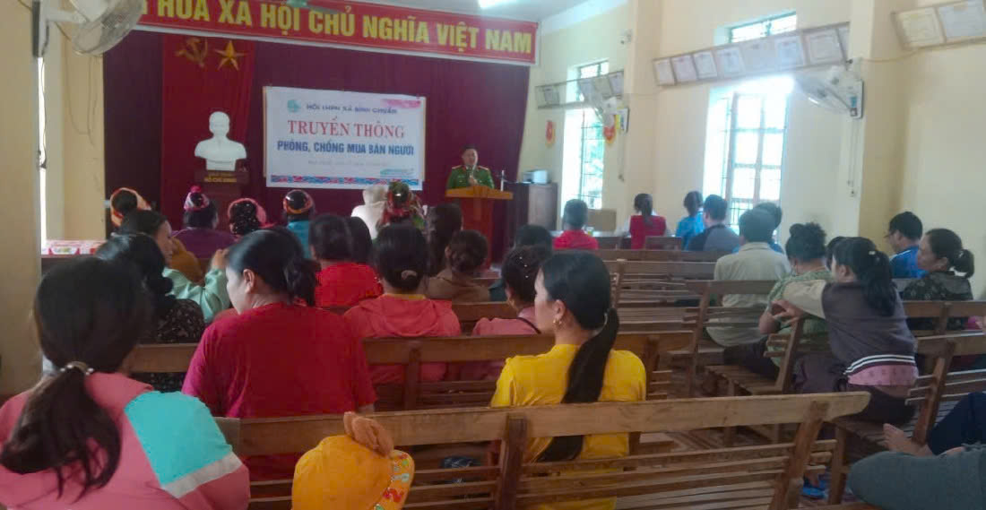 Công an xã Bình Chuẩn tuyên truyền, phổ biến pháp luật về phòng, chống tội phạm mua bán người