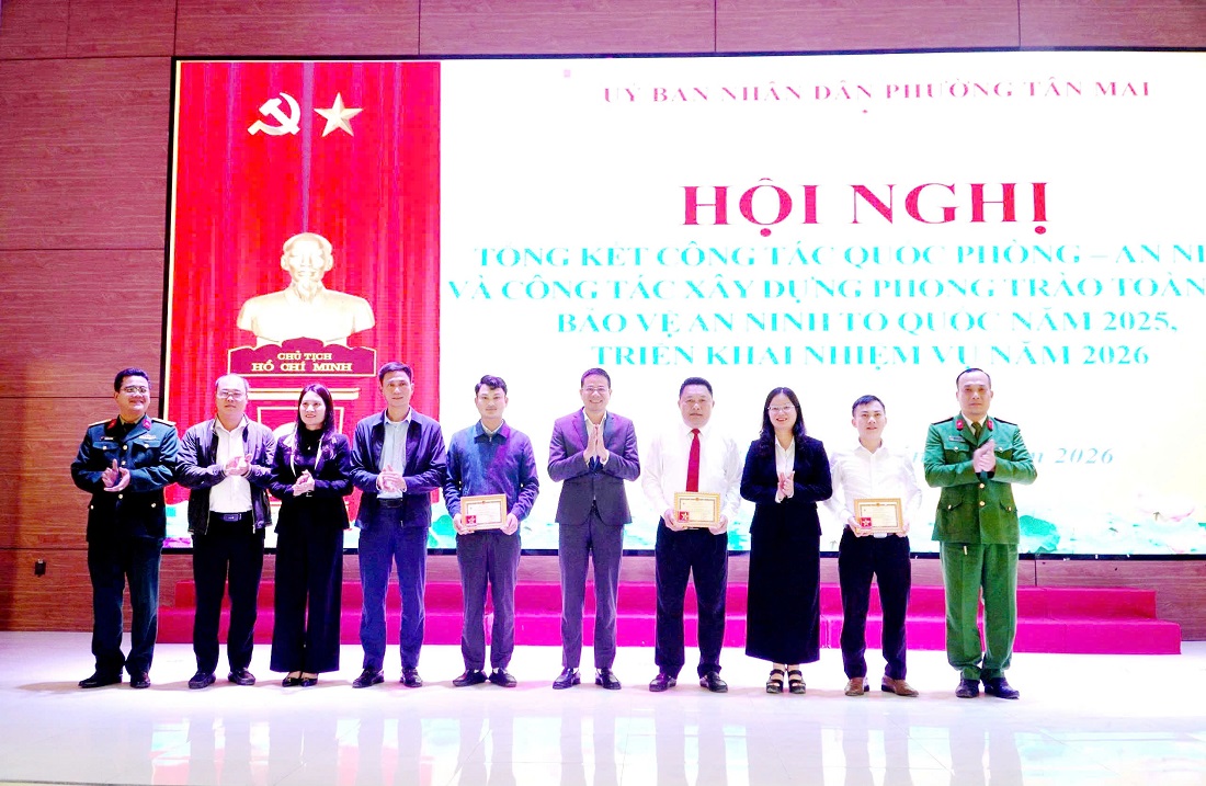 Phường Tân Mai tổng kết công tác quốc phòng - an ninh năm 2025, triển khai nhiệm vụ năm 2026