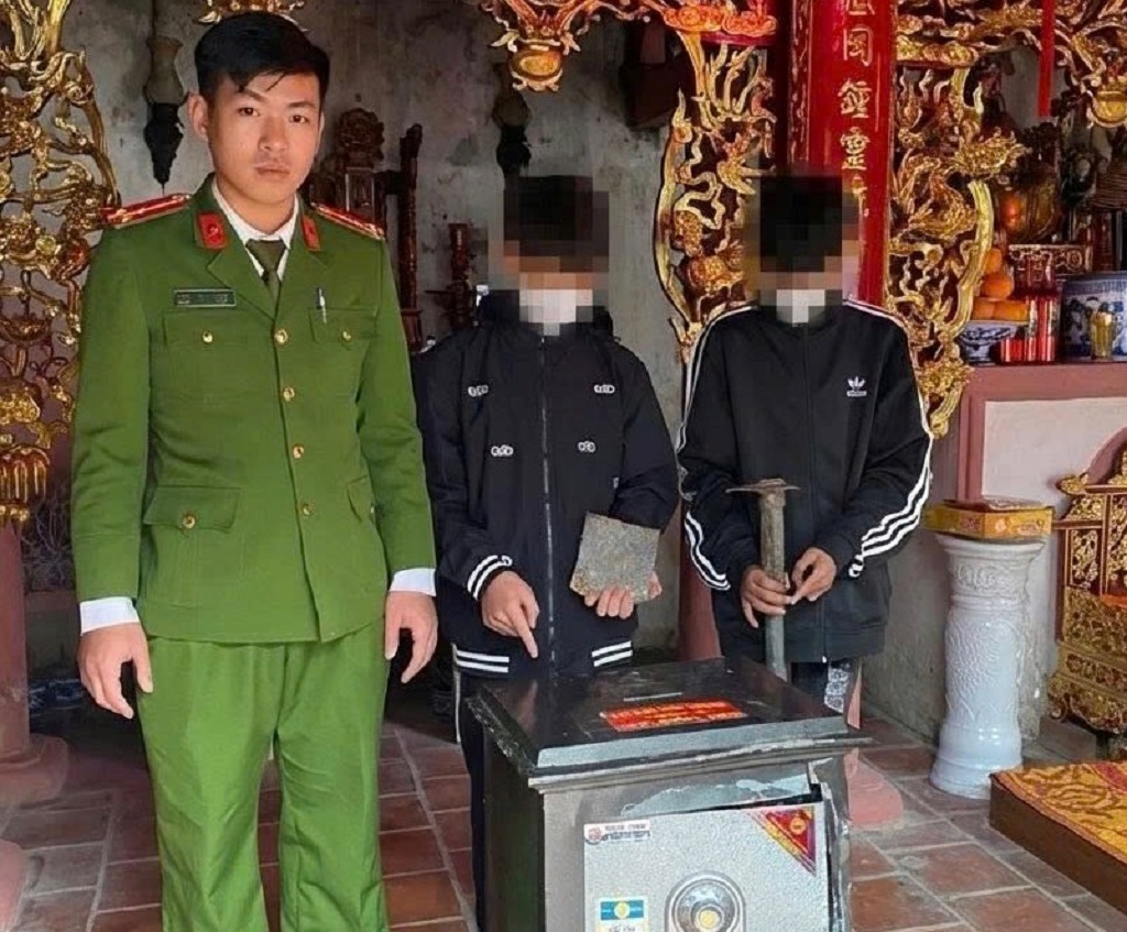 Công an phường Vinh Lộc điều tra, làm rõ nhóm đối tượng ở độ tuổi thiếu niên trộm cắp tài sản ở cơ sở tín ngưỡng 