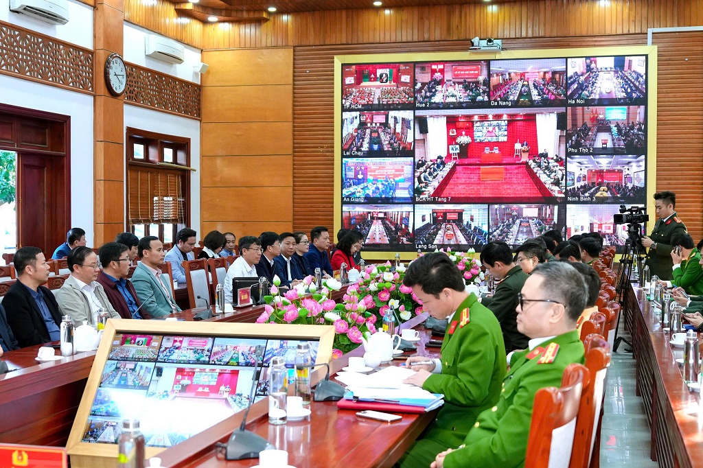 Toàn cảnh buổi lễ tại điểm cầu Công an tỉnh Nghệ An