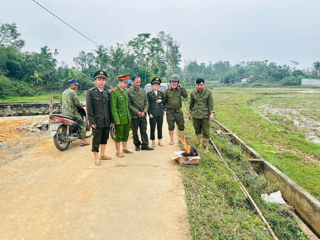 Lực lượng chức năng kiểm tra, thu giữ nhiều dụng cụ bẫy chim trời