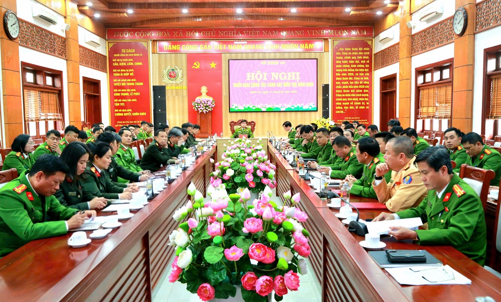 Tại điểm cầu Công an tỉnh Nghệ An
