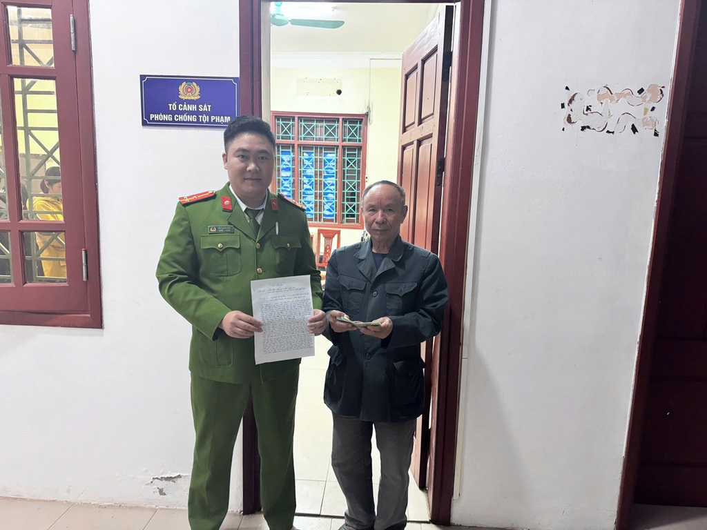 Thư cảm ơn được Ban quản lý đền Đức Ông gửi tới Công an xã Tân Kỳ