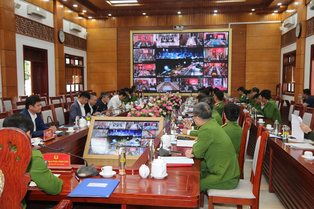 Toàn cảnh Hội nghị tại điểm cầu Công an tỉnh Nghệ An