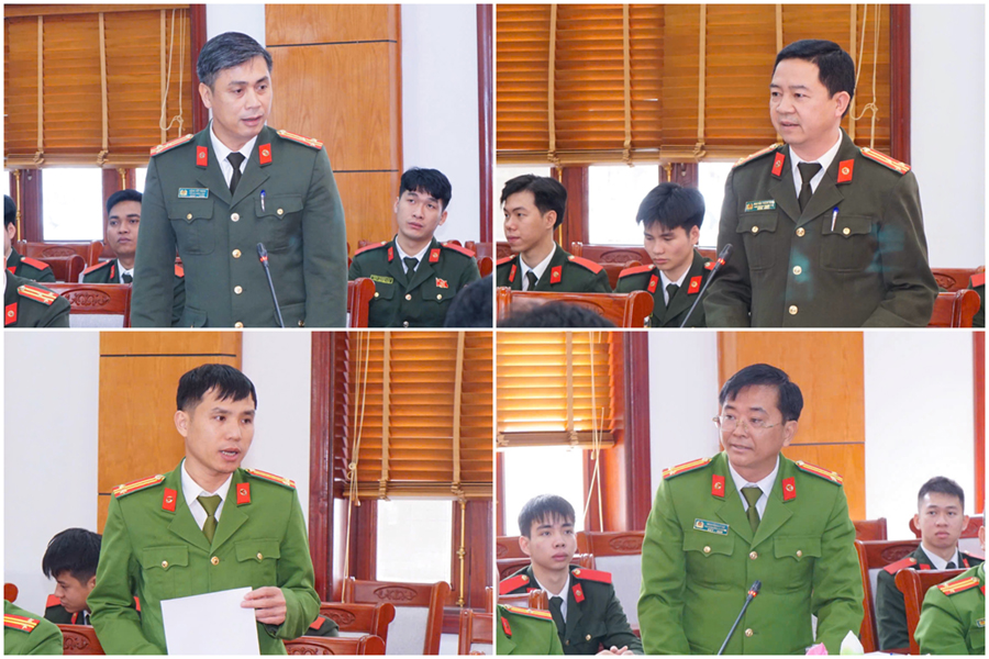 Đại diện lãnh đạo đơn vị bố trí học viên thực tập tốt nghiệp phát biểu