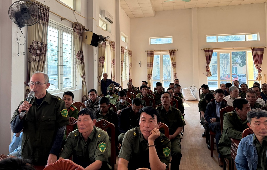 Đại diện lực lượng ANTT ở cơ sở phát biểu ý kiến 