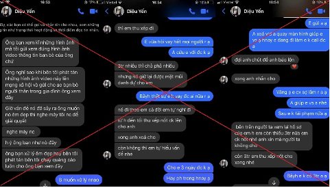 Tin nhắn đe dọa nạn nhân của các đối tượng