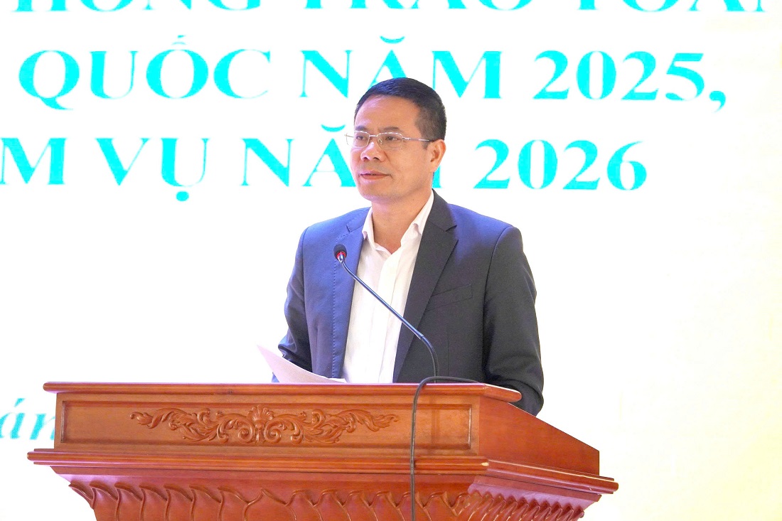 Đồng chí Đàm Hữu Hồng - Bí thư Đảng ủy, Chủ tịch HĐND phường phát biểu chỉ đạo tại Hội nghị