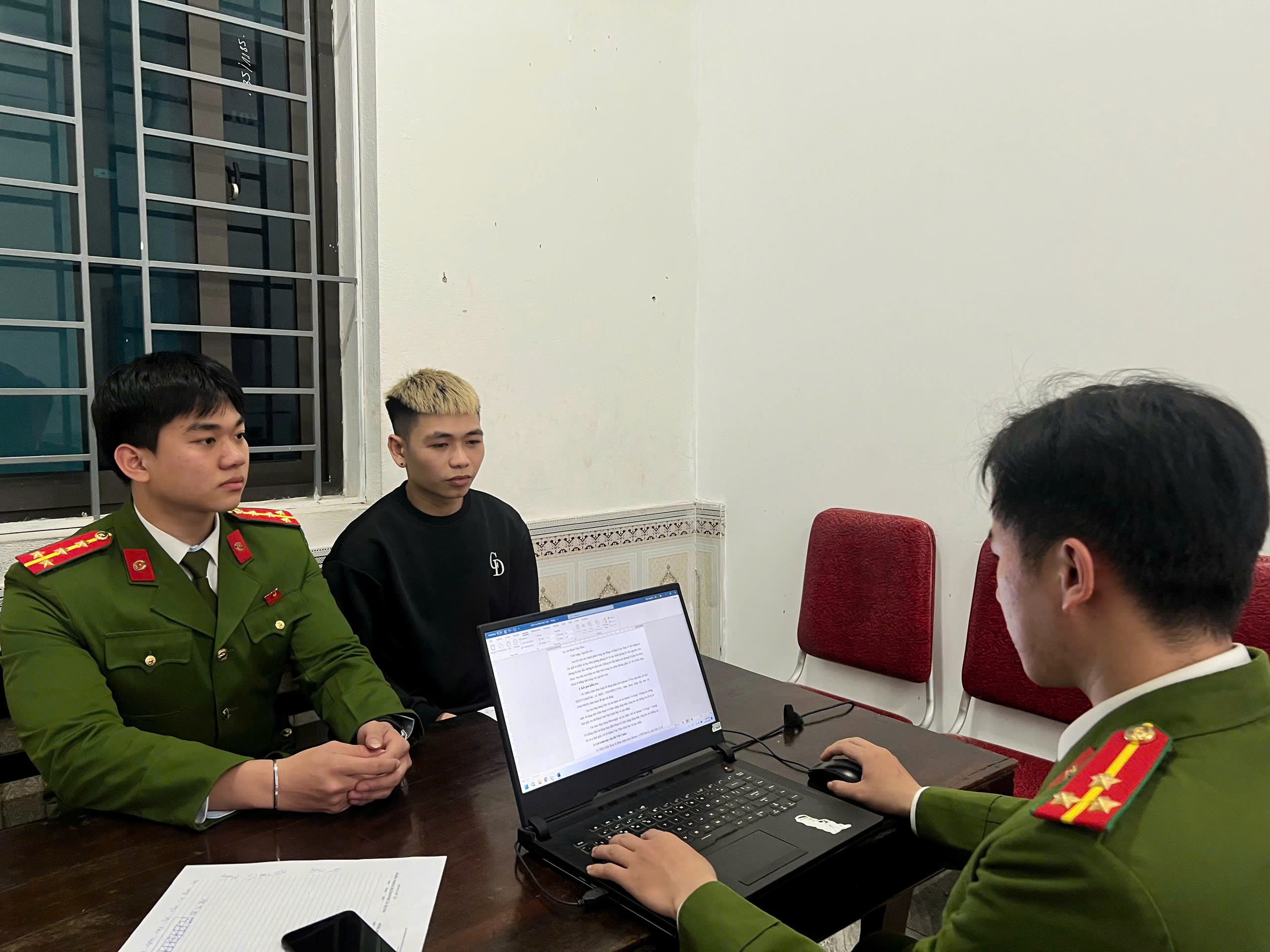 Đối tượng Lương Văn Giang tại Cơ quan Công an