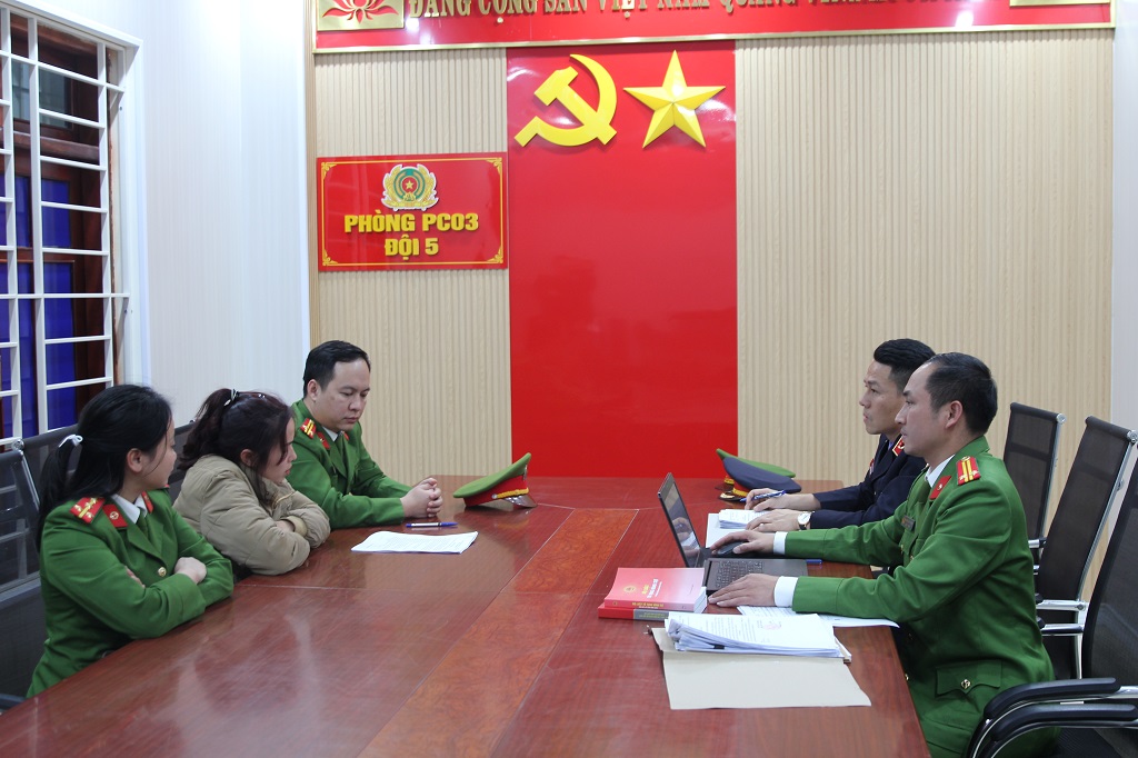 Đối tượng Lê Thị Lộc tại Cơ quan Công an 