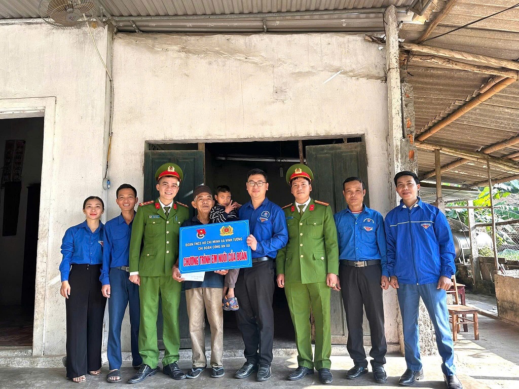 Đoàn công tác trao quà đến với “Em nuôi của Đoàn”