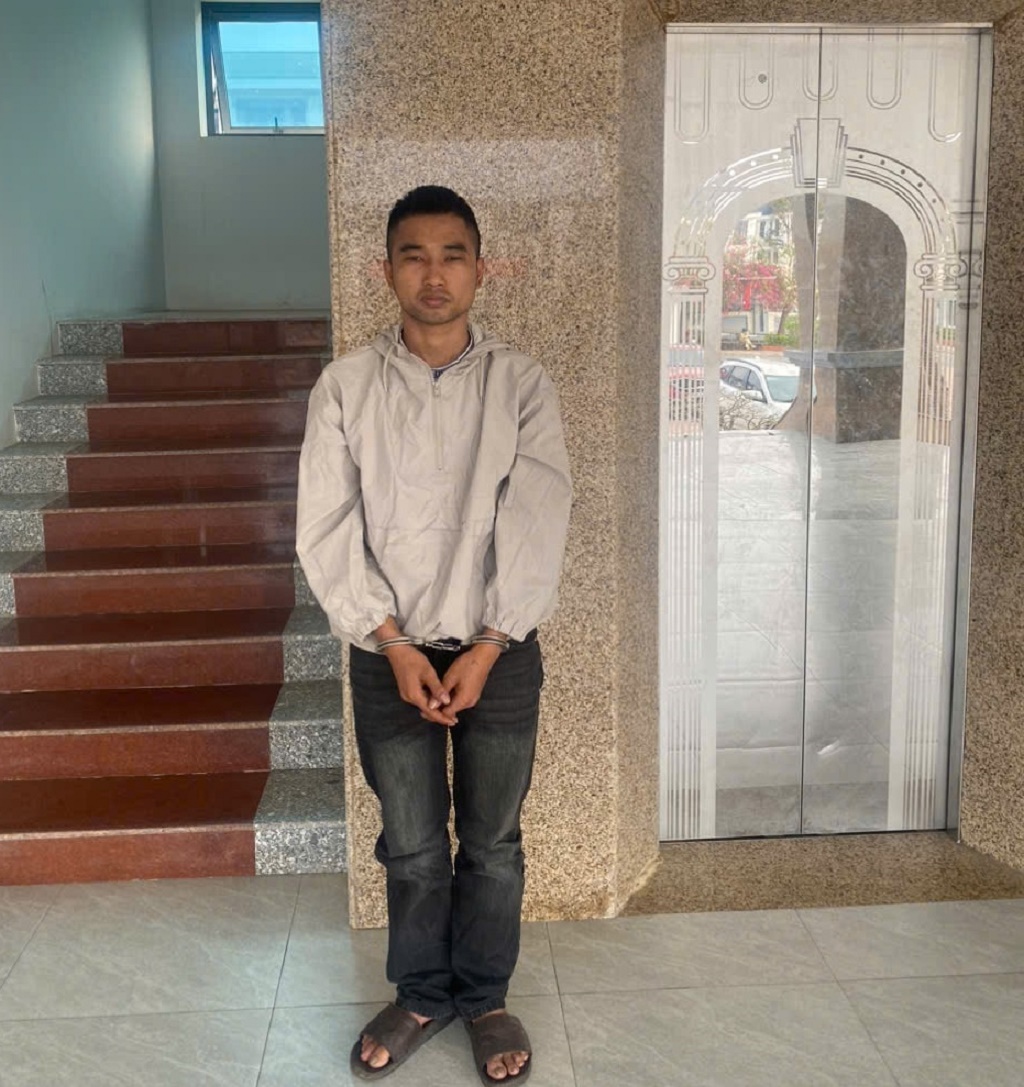  Đối tượng Trương Văn Sơn tại cơ quan Công an