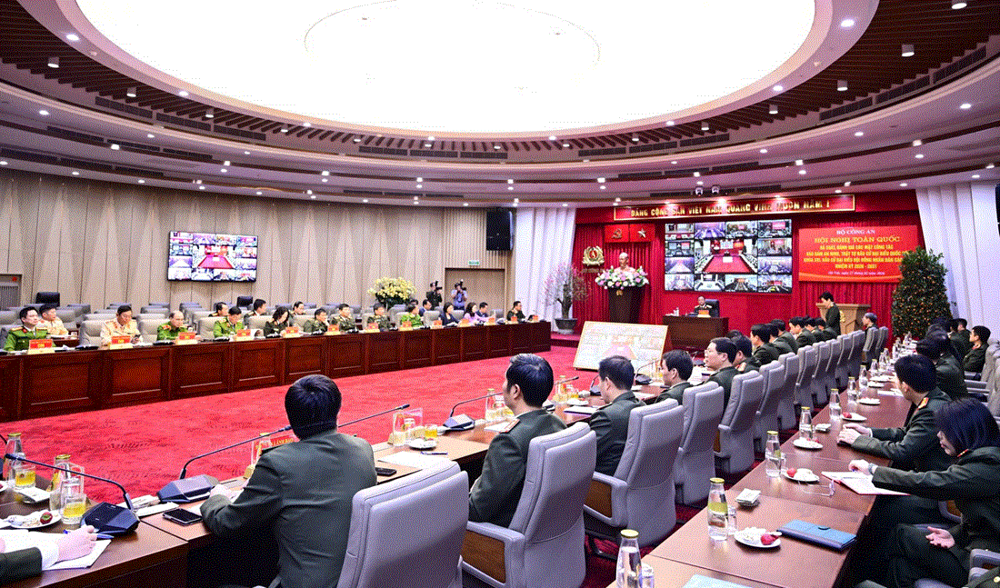 Toàn cảnh Hội nghị tại điểm cầu Bộ Công an