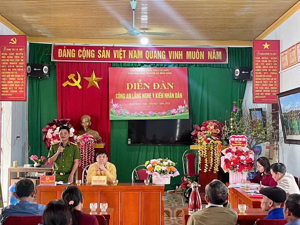 Công an xã Bình Minh tổ chức diễn đàn 