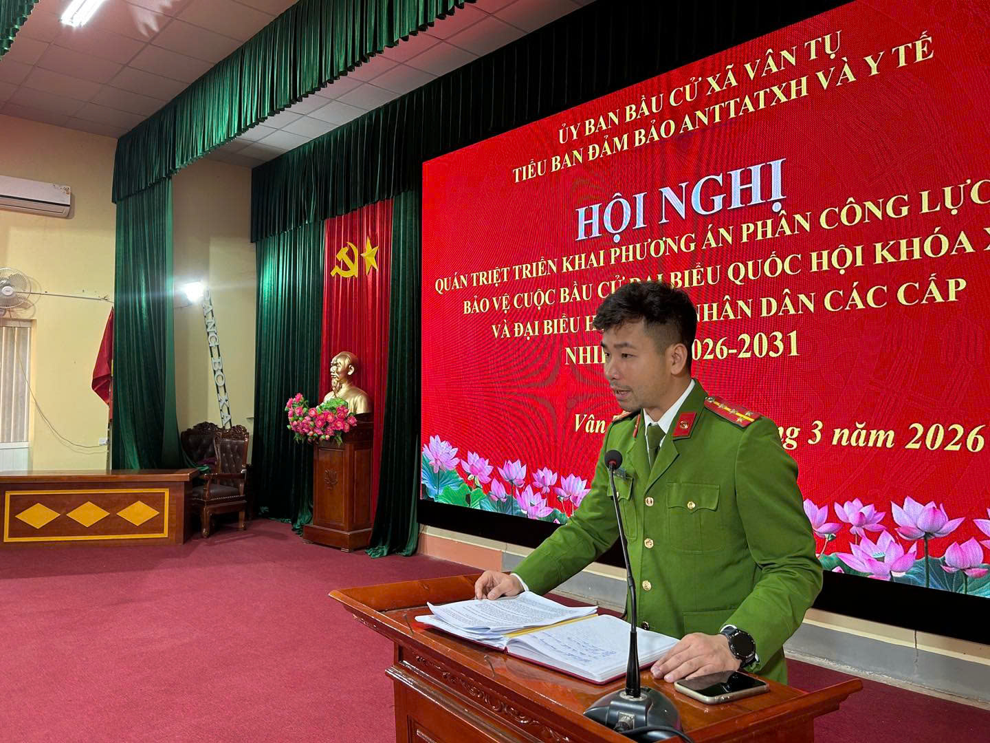 Công an xã Vân Tụ chủ động triển khai biện pháp bảo đảm ANTT phục vụ bầu cử