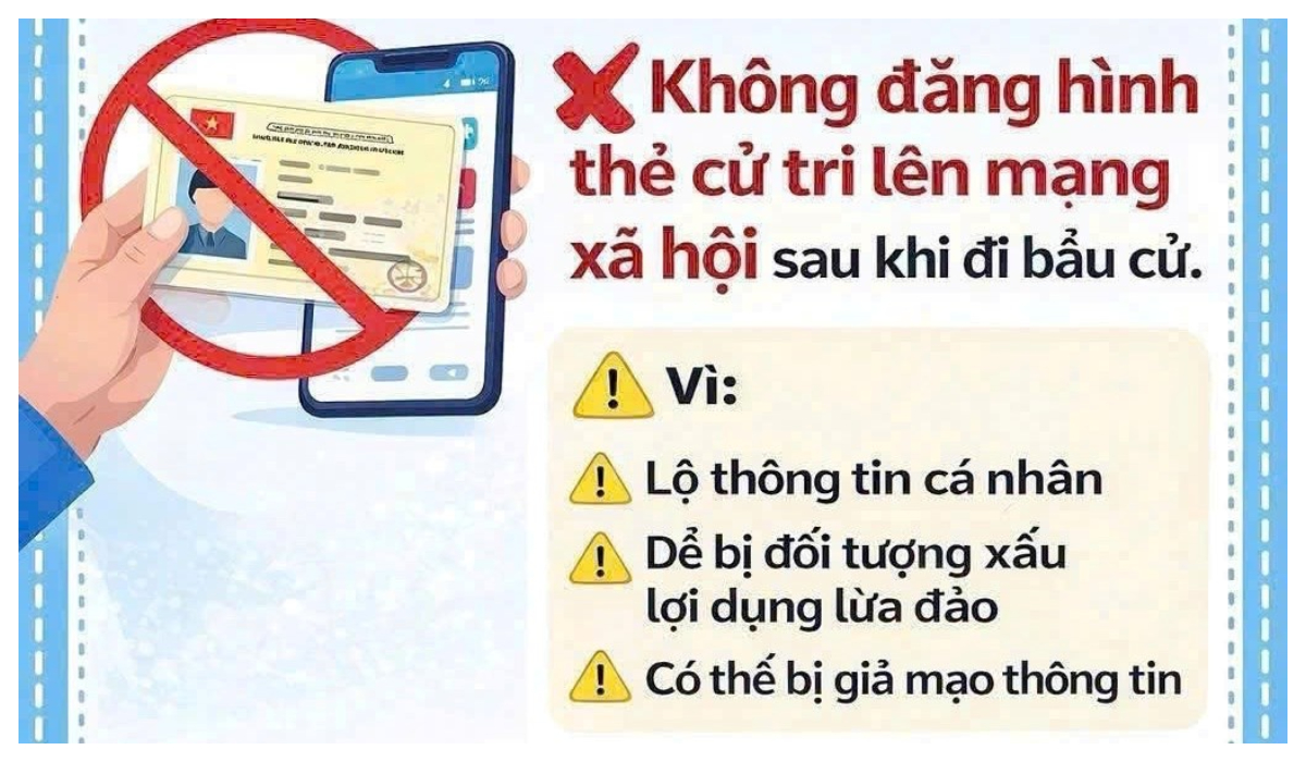 Cảnh báo nguy cơ lộ, lọt thông tin cá nhân khi đăng ảnh thẻ cử tri lên mạng xã hội