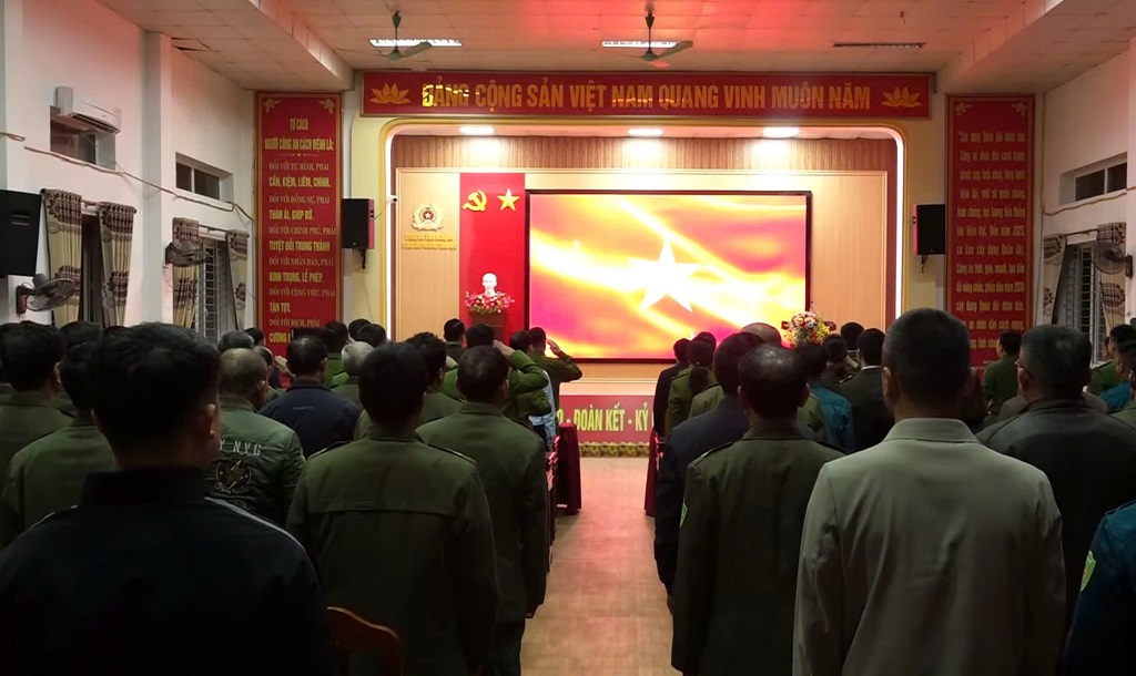 Công an phường Vinh Lộc tổ chức Lễ ra quân triển khai phương án bảo đảm ANTT phục vụ bầu cử