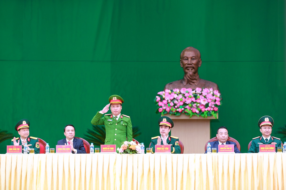 Đồng chí Đại tá Nguyễn Duy Thanh, Ủy viên BTV Đảng ủy, Phó Giám đốc Công an tỉnh dự Lễ