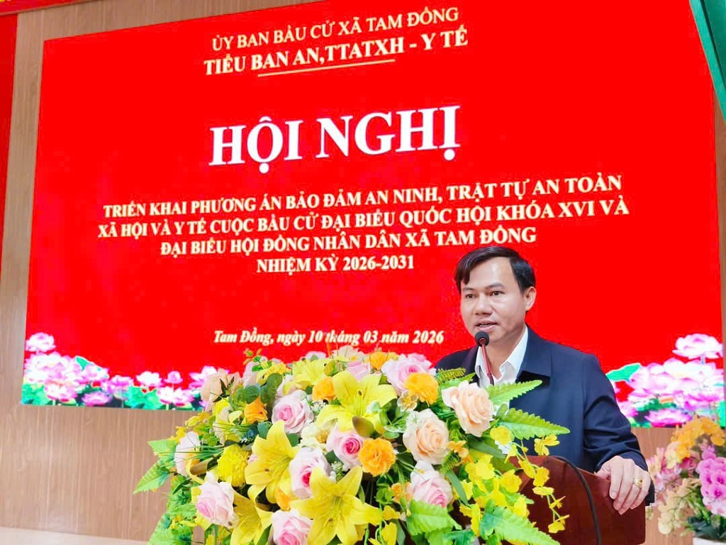 Đại diện Lãnh đạo UBND xã Tam Đồng phát biểu 