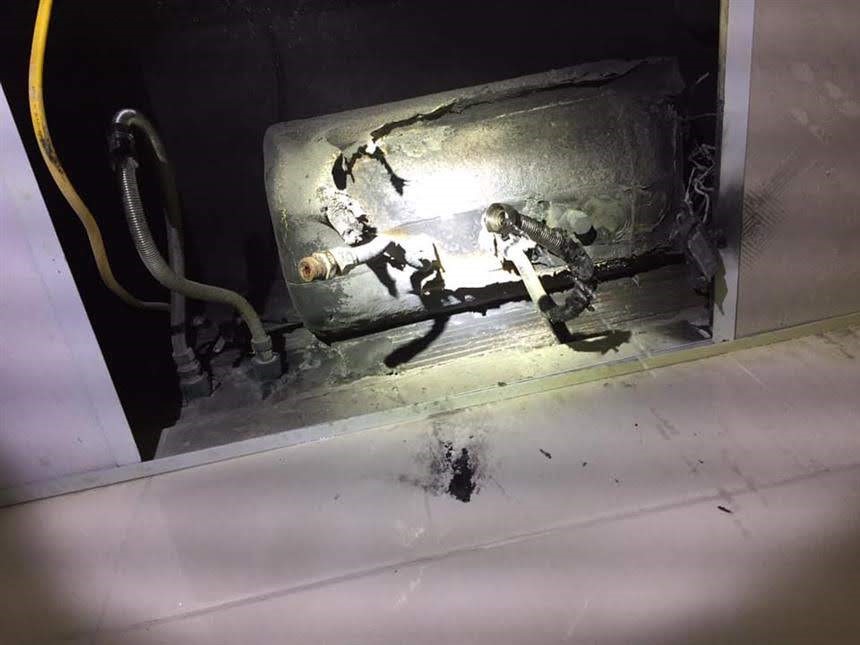 Hiện trường một vụ cháy bình nóng lạnh