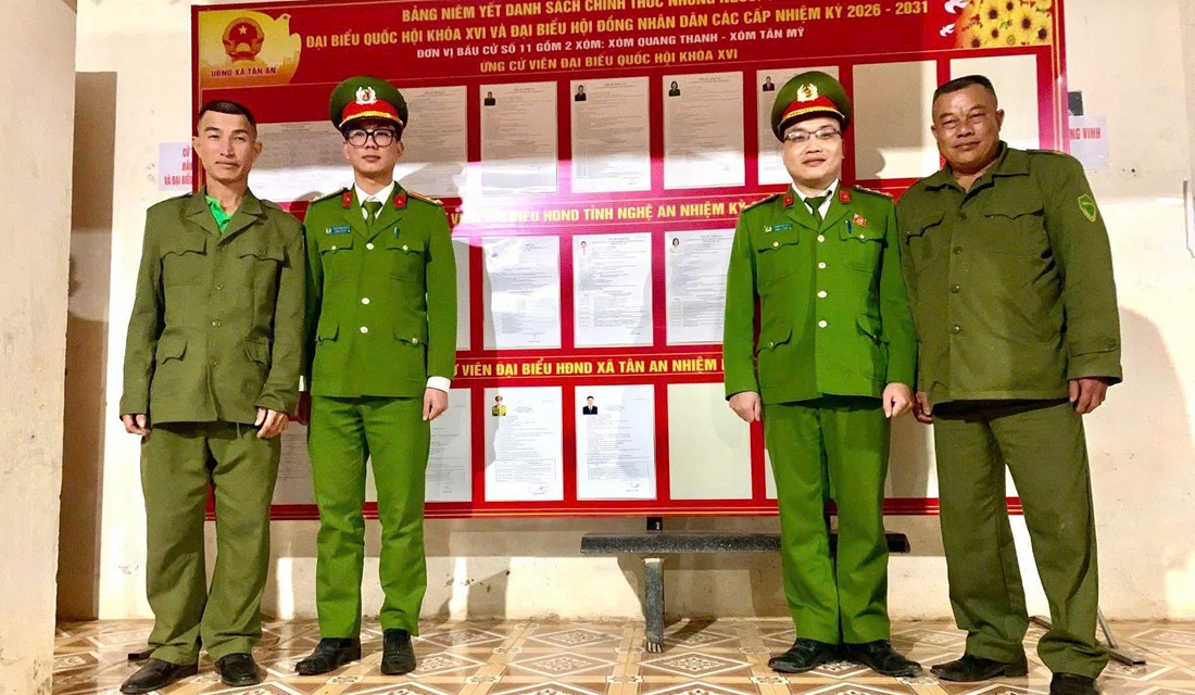 Công an xã Tân An triển khai các biện pháp bảo đảm an ninh trật tự phục vụ bầu cử