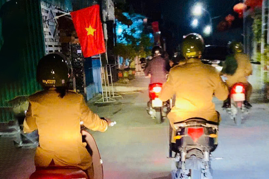 Công an xã Đô Lương thành lập, duy trì 02 tổ công tác tuần tra vũ trang bảo đảm ANTT trước, trong và sau thời điểm bầu cử