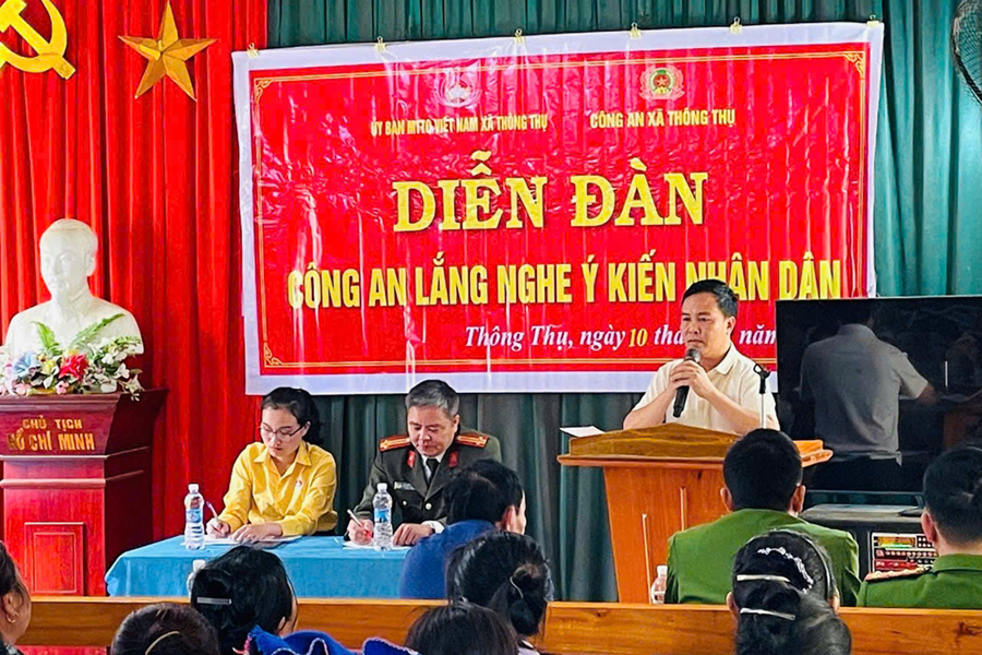 Uỷ ban MTTQ xã Thông Thụ và Công an xã tổ chức Diễn đàn “Công an lắng nghe ý kiến Nhân dân